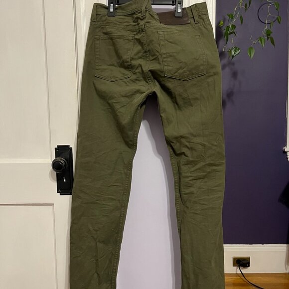 Naked & Famous Army Green Selvedge Weird Guy Size 33 - Picture 2 of 4